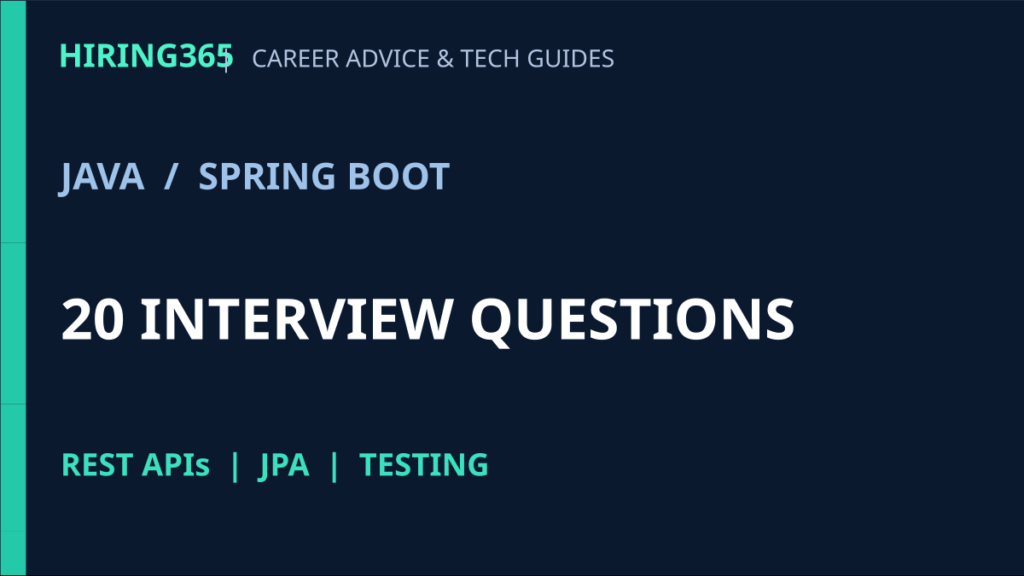 Spring Boot Interview Questions for Freshers (2026): 20 Answers and REST API Example