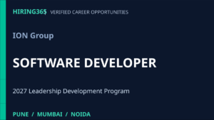 ION Group Software Developer Hiring 2027 Graduate Program | Pune, Mumbai, Noida